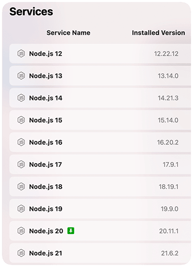 Multiple Node.js Support