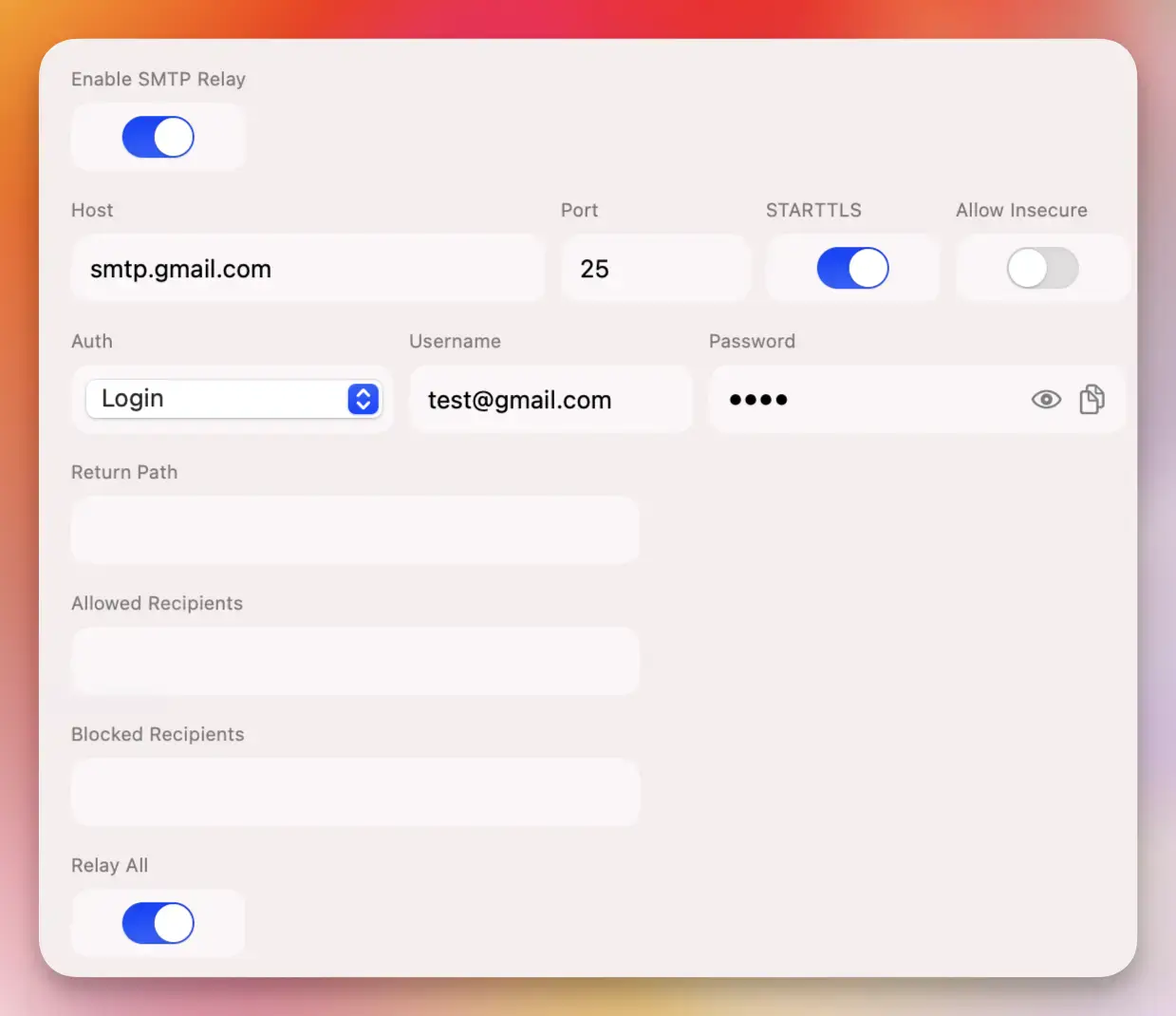 Hỗ trợ SMTP Relay